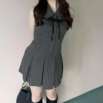 OLIVE des OLIVE YUI 기획 슬리브리스 셔츠 미니 원피스