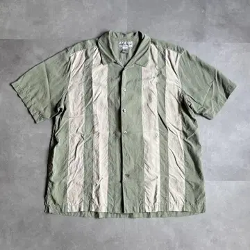 구제 의류 90s 반팔 실크 셔츠 스트라이프 절개 cityboy