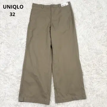 유니클로 유니클로 여성용 코튼 배기 팬츠 32 베이지
