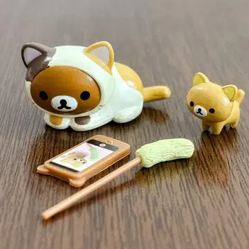리락쿠마 미니 피규어 느긋한 고양이 카페 귀여운 사진 촬영