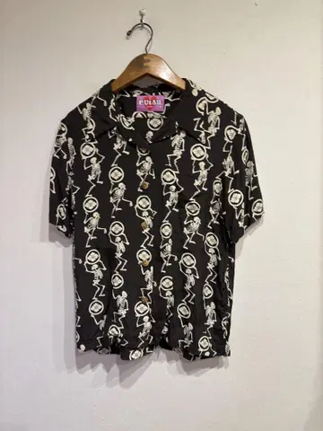 evisu donna 스컬 해골 가문 문장 알로하 셔츠 에비수