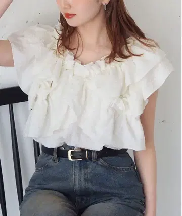 tiptop 프릴 크로스 2way 블라우스