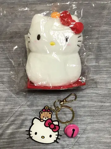 헬로키티 떡 모양 마스코트 거울 키링
