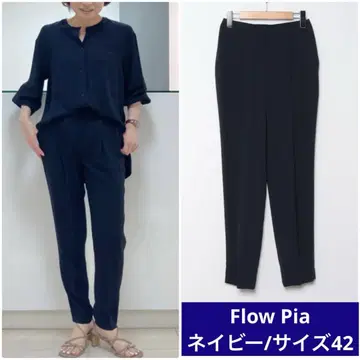 theory luxe 24SS Flow Pia 턱 테이퍼드 팬츠 네이비