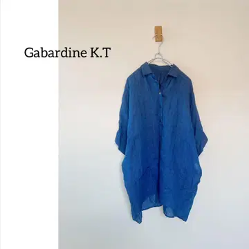 Gabardine K.T 블루 린넨 오버 셔츠 돌먼 린넨 100%