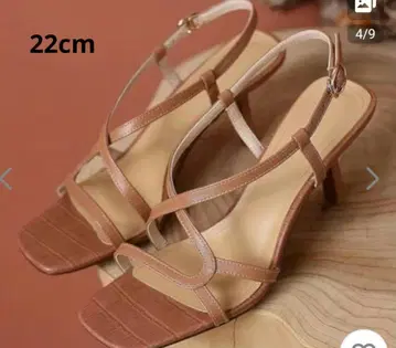 스트랩 샌들 소가죽 브라운 22cm