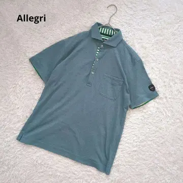 Allegri 알레그리 피케 셔츠 M 사이즈 그린 반팔 남성용