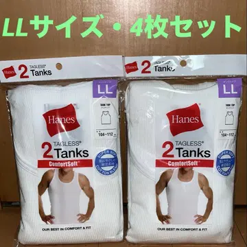 Hanes 리브 탱크탑 LL 사이즈 4장(2장 세트 x 2세트)