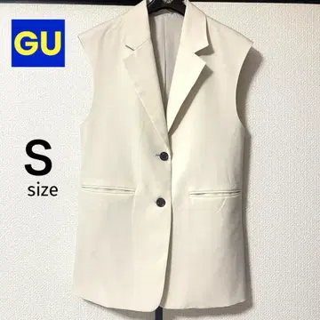 미사용 GU 지유 오버 사이즈 테일러드 베스트 내추럴 S 베스트