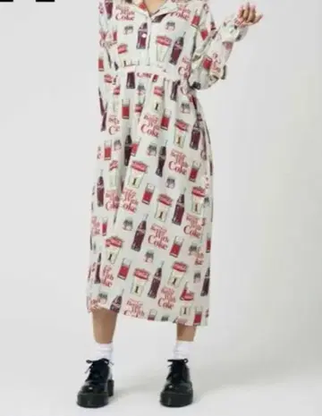 새상품급 그라니프 코카콜라 원피스 M 허리 밴딩 빈티지 느낌