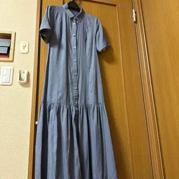 블루 라벨, 체크 옷깃 롱 원피스
