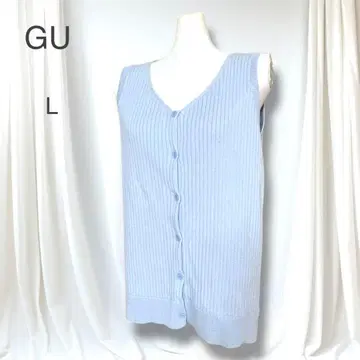 컨디션 최상 GU 리브 프론트 버튼 V 넥 베스트 페일 컬러 올 시즌 L