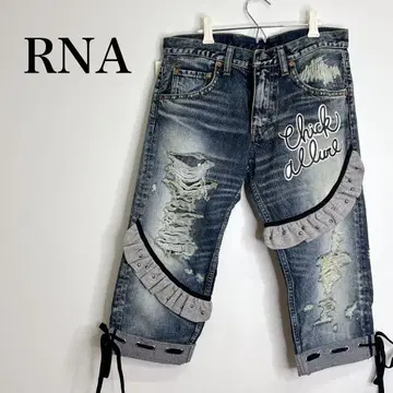 택 포함 새상품 RNA 데미지 데님 팬츠 여성용