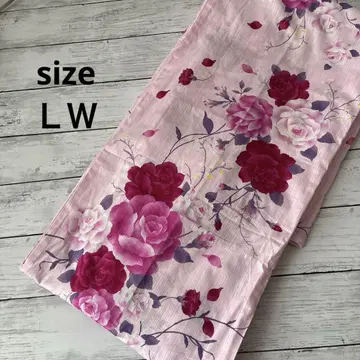 새상품 택 포함 장미 무늬 유카타 단품 핑크 사이즈 LW
