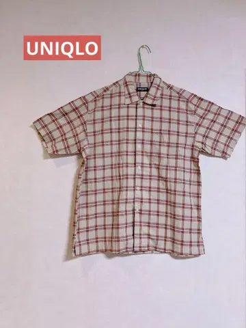 유니클로 체크 반팔 셔츠 남성용 M