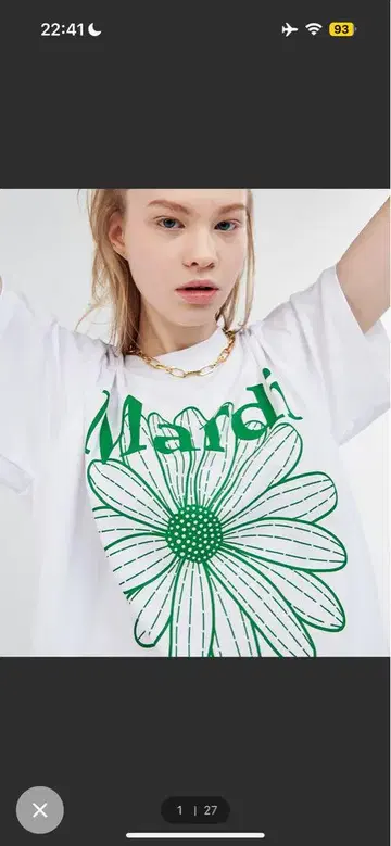 Mardi 꽃무늬 프린트 반팔 티셔츠