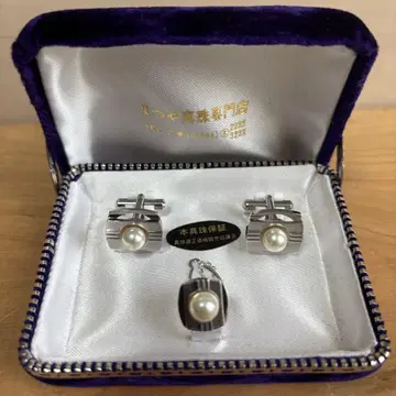 도서 펄 커프스, 넥타이핀 세트 마츠야 진주 전문점 이세 후타미