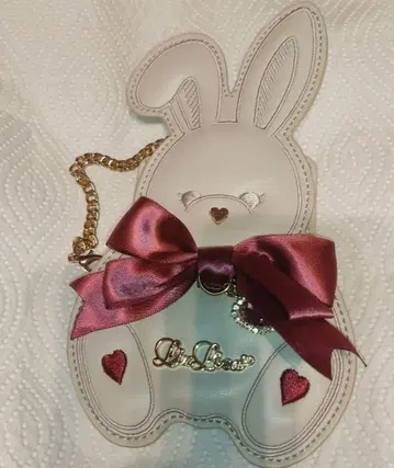 lizlisa 패스 케이스 핑크 토끼 모양 키링 ID 카드 홀더 포함