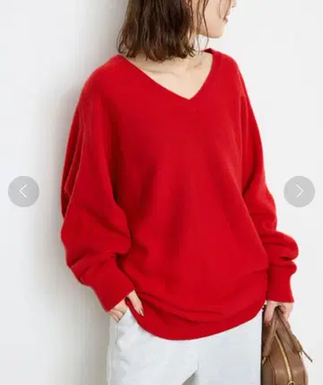SLOBE IENA 소프트 라무 나일론 V 넥 풀오버