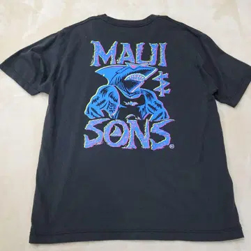 MAUI and Sons 티셔츠 M 블랙 프린트 로고 USA 구제 의류