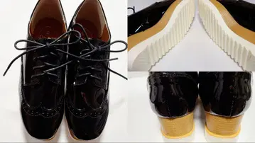 블랙 광택 레이스업 슈즈 기타 3켤레 세트