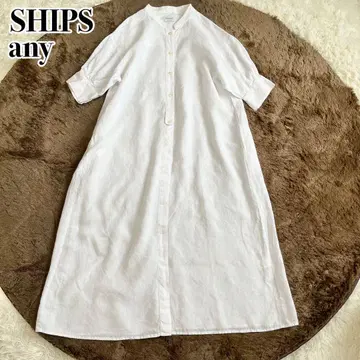 SHIPS any 프렌치 린넨 텐트 퍼프 셔츠 원피스 루즈핏