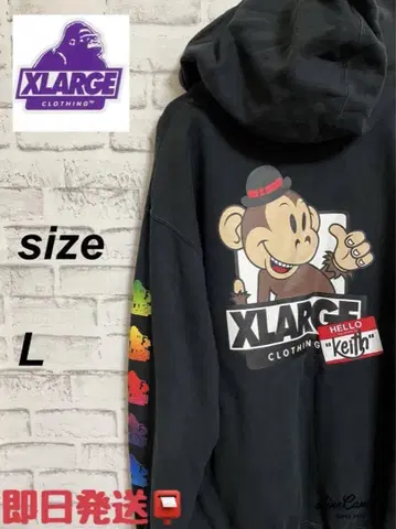 XLARGE 몽키 캐릭터 후드티 L 사이즈