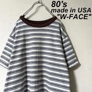 USA제 구제 의류 80's 더블 페이스 보더 티셔츠 올드 서핑