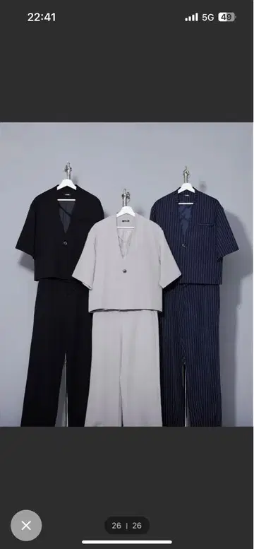 비대칭 자켓, 팬츠 (셋업)