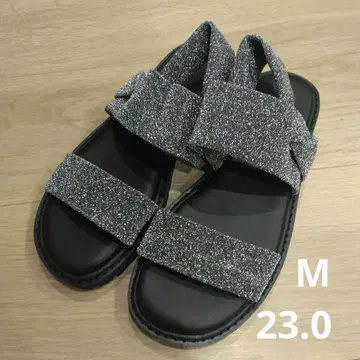 SESTO 신상품 신발 쓸림이 없는 스트레치 통굽 샌들 실버 M