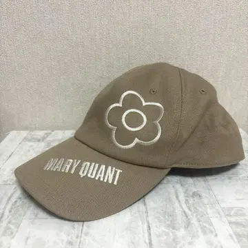 MARY QUANT 마리 콴트 캡 모자 베이지 로고 자수