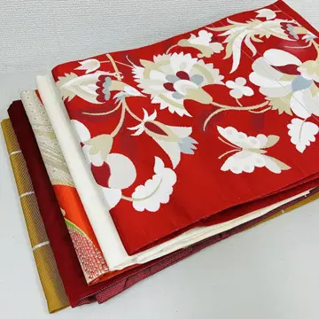나고야 오비 순수 실크 5권 묶음 판매 리메이크 재료 S-1069