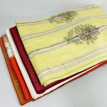 나고야 오비 순수 실크 5권 묶음 판매 리메이크 재료 S-1073