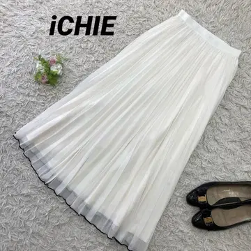 iCHIE 이치에이 시스루 플리츠 스커트