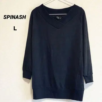SPINASH 긴팔 니트 블랙 L V넥