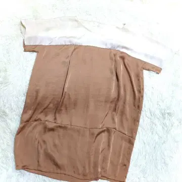 로리즈팜 셔츠 원피스(M) 바이컬러 풀오버 오버 사이즈