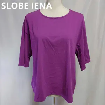 SLOBE IENA 퍼플 반팔 티셔츠 루즈핏 티셔츠 소매 슬릿