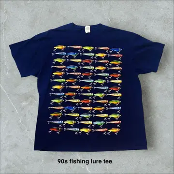 90s 낚시 미끼 티셔츠 물고기 낚시 바다/강 루어 자연 여름 디자인