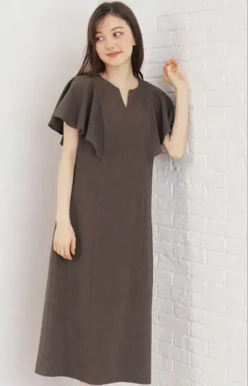 Index 린넨 터치 플레어 슬리브 원피스 L 사이즈