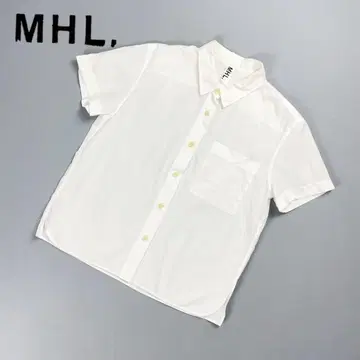 새상품급 MHL 반팔 코튼 셔츠 와이드 화이트 사이즈 1*CD392