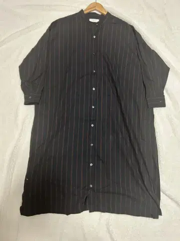스트라이프 셔츠 원피스 긴팔 약 101cm 카구레