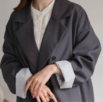 블랙 더블 브레스트 테일러드 자켓