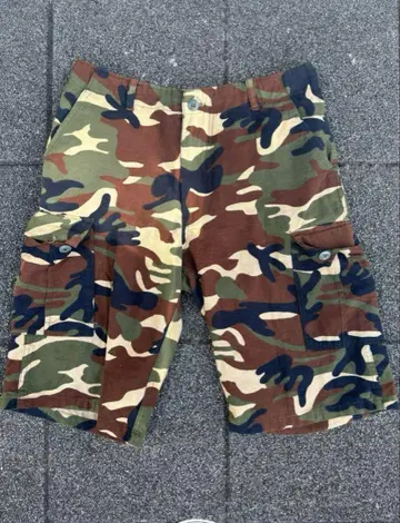 카모플라쥬 카고 팬츠 구제 의류 하프 팬츠 카키