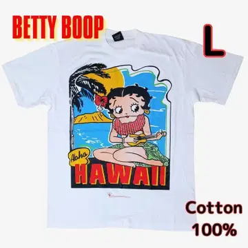 티셔츠 L 베티짱 BETTY BOOP 하와이 빅 프린트 새상품