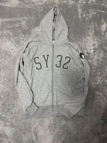 SY32 그레이 후드 부착 집업 후드티 XL