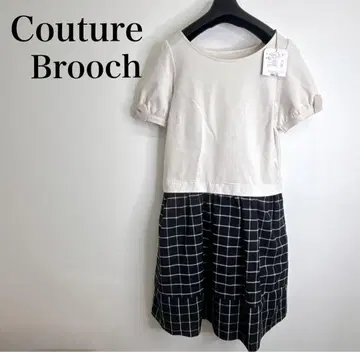 택 포함 새상품 Couture Brooch 체크 무늬 원피스