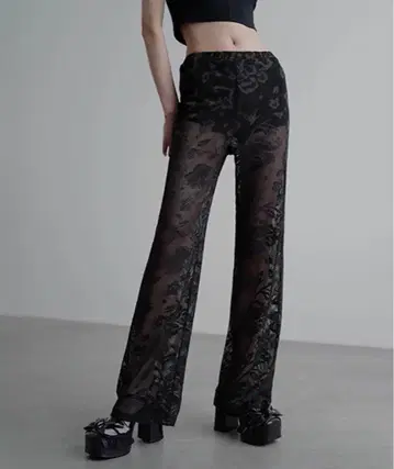 메쉬 레이시 플레어 이지 팬츠