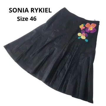 SONIA RYKIEL 플레어&플리츠 스커트 빅 사이즈 꽃 모티브