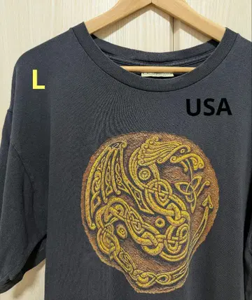 미국 빈티지 의류 L 켈트족 무늬 티셔츠 USA제 빈티지