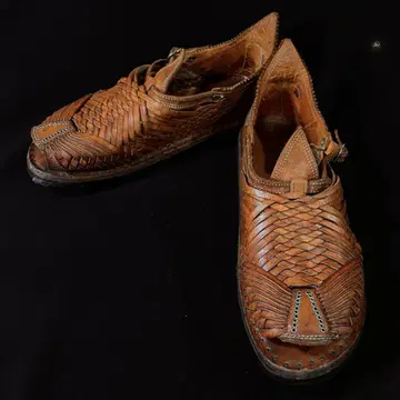 고품질! HUARACHE SANDAL 뜨개질 새들 레더 와라치 샌들